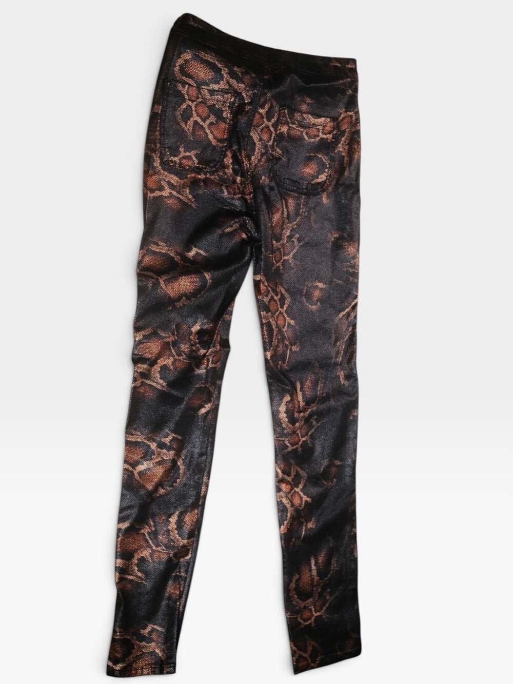 JC & JQ Women's Black Brown Snake Print Cotton Stretch Skinny Jeans Size 1X GP41